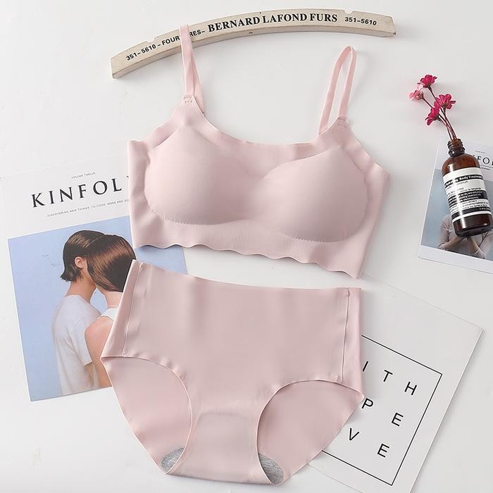 [Bh+Cd] Set Bra Seamless Jepang / Olahraga Push Up Bra Full Cup / Set Pakaian Dalam Seamless