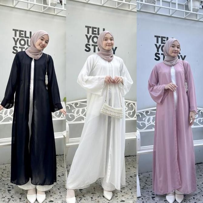 (Allthebest) outer cardigan arwa abaya ceruty baby dol polos premium