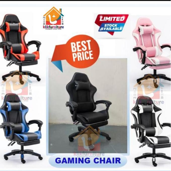 (Expert) Kursi Gaming Recline / Gaming Chair / Kursi Game NORWICH Pink