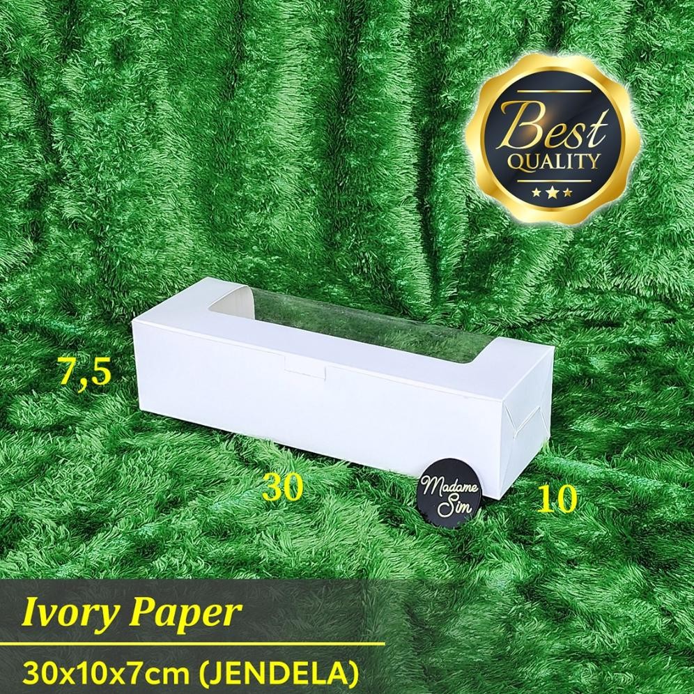 

BOX IVORY - KOTAK BOLU GULUNG - DUS LAPIS LEGIT ROL 30x10x7 - JENDELA (ISI : 10 PCS) aSt