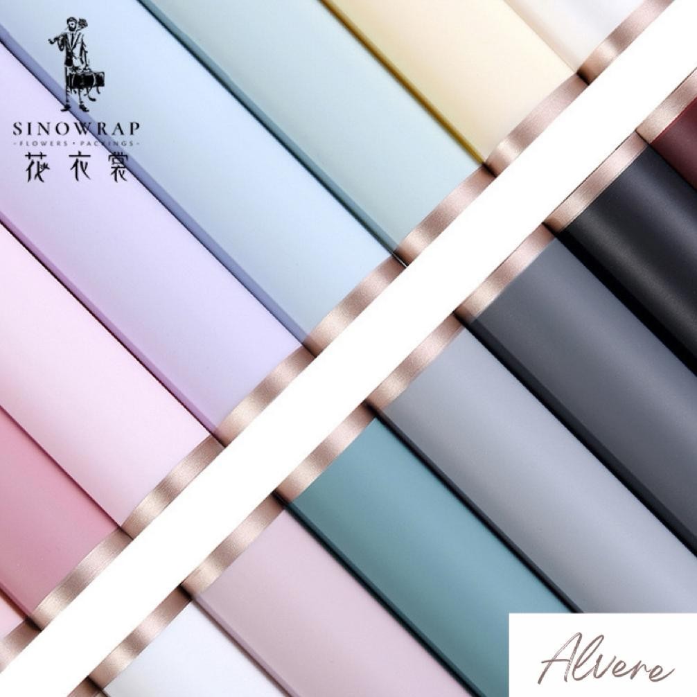 

Flower Wrapping Paper Gold Frame Line List Emas Cellophane 20 Lembar Sinowrap aSt