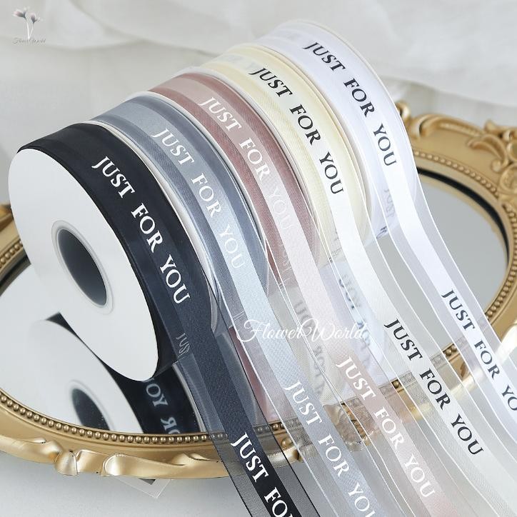

[FlowerWorld]Pita Satin Just For You / 2.5 cm x 45 Yard 1 Roll / Pita Bucket Bunga / Pita Kado / Pita Satin Serut Besar Hiasan Parcel Souvenir Pull Flower Ribbon / Pita Kado Bahan Satin / Dekorasi Kado Pita Hias / Pita Bucket Bunga aSt