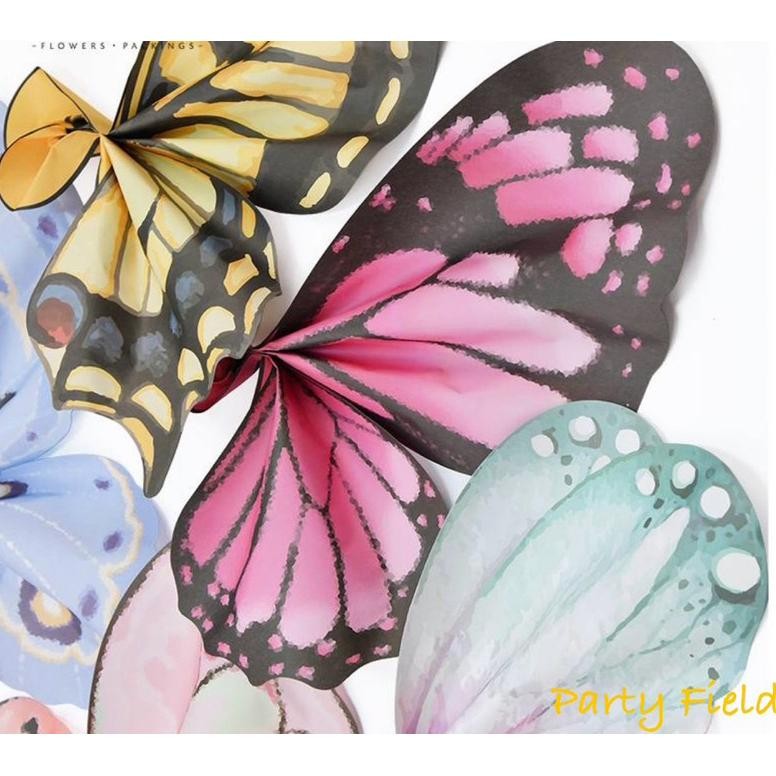 

[10 upper + 10 lower wings/bag] CD Kertas buket bunga kupu-kupu warna warni / Colorfull butterfly flower bouquet wrapping paper aSt