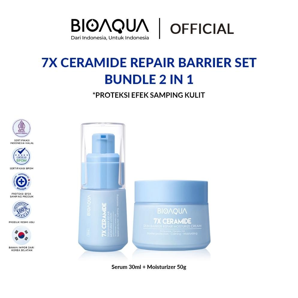 BIOAQUA 2pcs Set With Serum Wajah + Cream Skincare Paket  Whitening Paket | Anti Acne | Skin Barrier