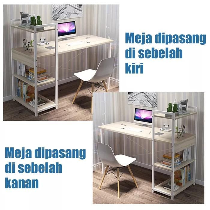 Fufufun 90Cm Meja Dengan Laci Meja Dengan Laci Meja Kerja Dengan Laci Kaki Besi Meja Komputer Meja K