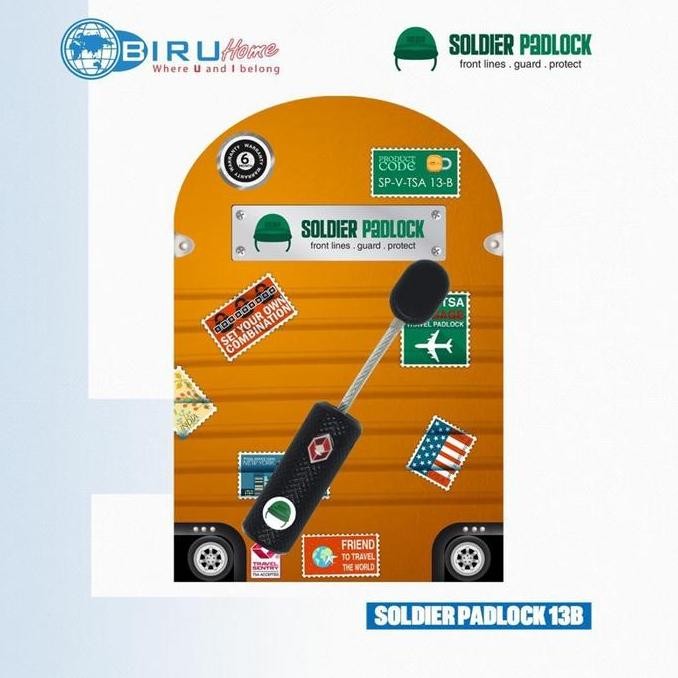 Soldier Padlock Tsa Serries / Gembok Travel Lock / Gembok Pin Tsa