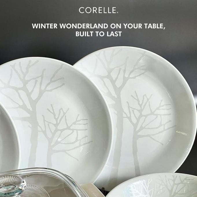 Corelle Frost Set / Set Piring Makan dan Piring Saji
