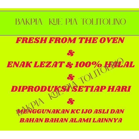 

Ccf Bakpia Kacang Ijo Hijau Tolitolino Kue Pia Enak Lezat Toples Isi 10 Halal Cemilan Snack Kue Pia Kering Khas Jogja Food Kacang