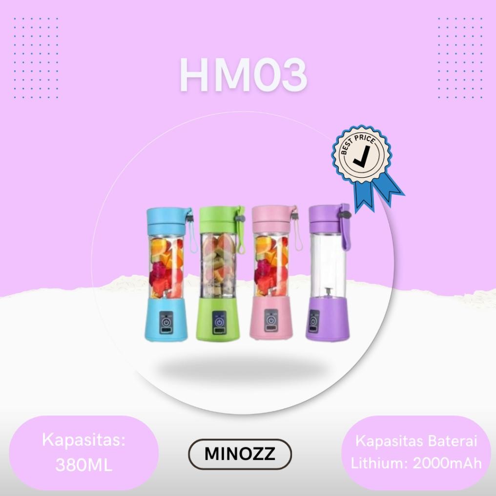 KUALITAS TERBAIK- HM03 - Juicer Blender Portable Jus Buah Sayur Travel Shake n Take Mini