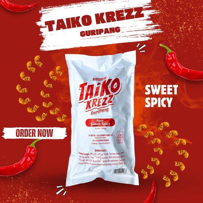 

GL COD Taiko Krezz 500g/1000g, camilan/makanan kembung/ puffed, citarasa baik, renyah dan lezat, makanan puffed daribahan baku berkualitas, renyah dan tidakterlupakan