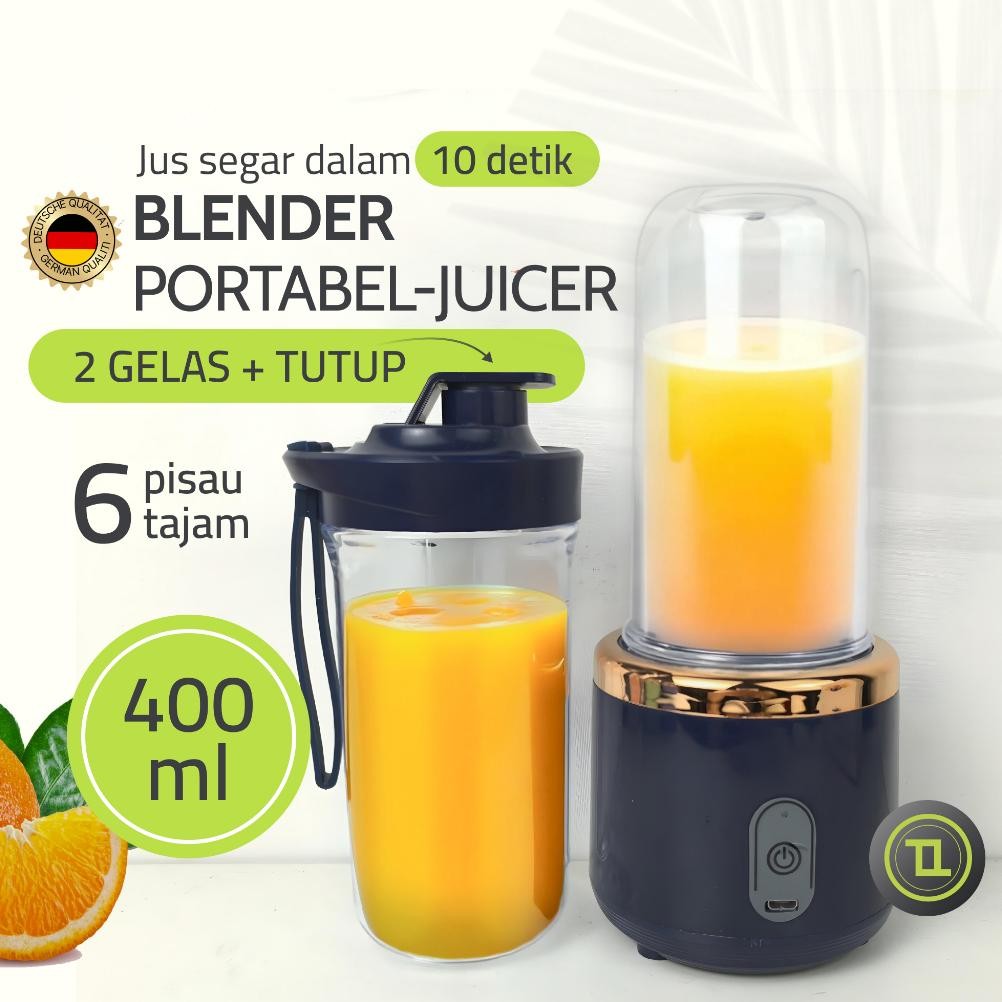 KUALITAS TERBAIK- [Terra Taste] Blender Portable Buah Mini. Juicer Kecil. Blender Gelas Jus. Blender