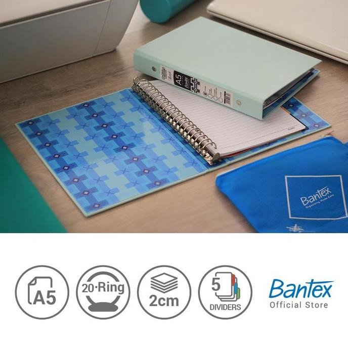 

Tersedia Bantex Multiring Binder A5 Cool Aqua Batik Series #1334 76