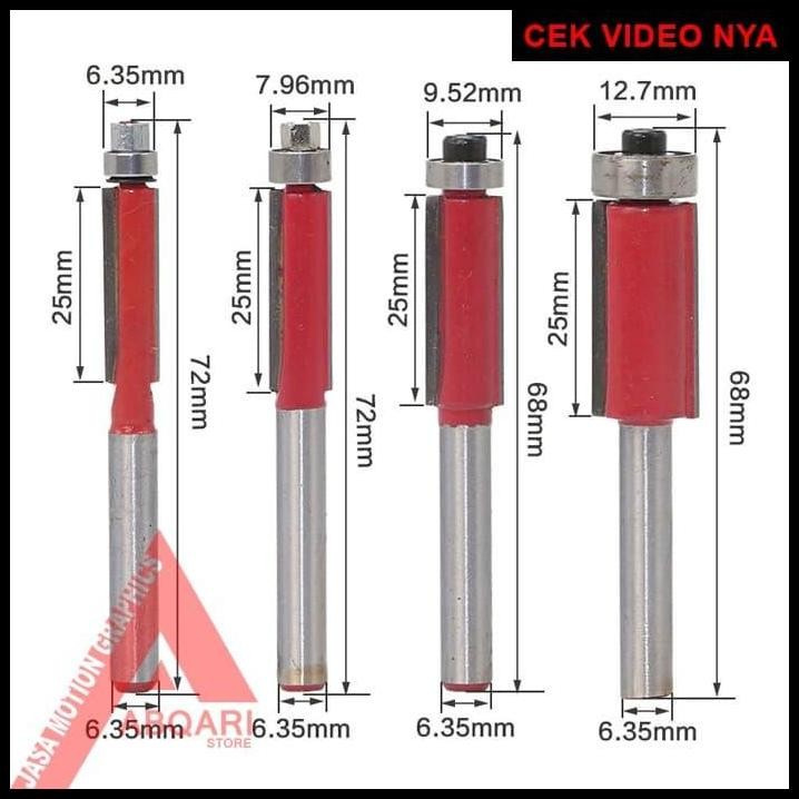 straight Bit / Flush Trim bit / mata profil hpl deco / edge trimmer