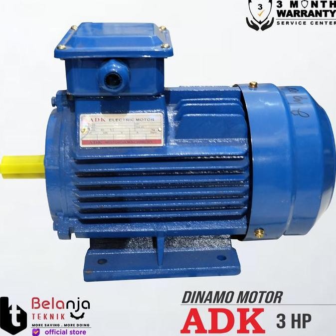 Mesin Dinamo - Electro Motor Adk 3 Hp 1 Phase 4 Pole