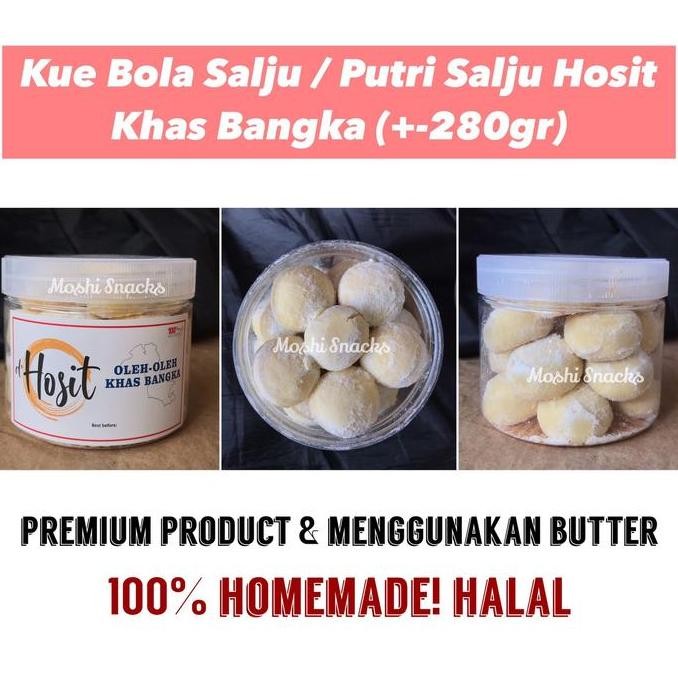 

Kue Bola Salju Hosit Khas Bangka Putri Salju Lumer Premium Stok Terbatas