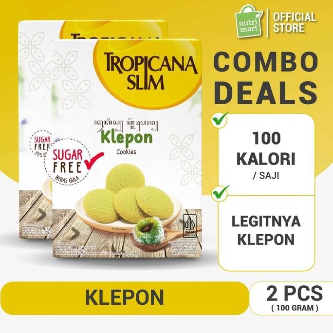 

Twin Pack Tropicana Slim Cookies Klepon - 2x5 Sachet Camilan Sehat Bebas Gula Stok Terbatas