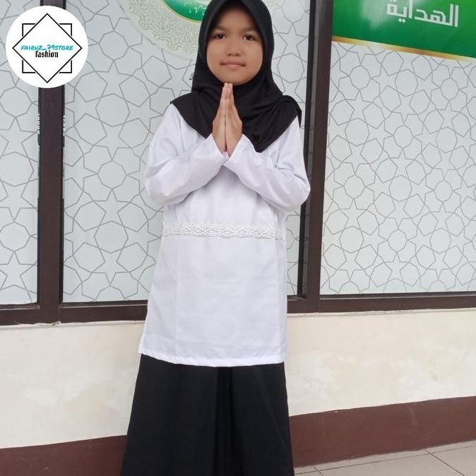 (Allthebest) baju SETELAN sekolah hitam putih anak perempuan SD/TPA