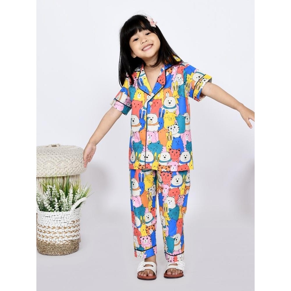 Piyama Anak Perempuan 4 - 6 Tahun Bahan Katun / Setelan Baju Tidur Anak Perempuan