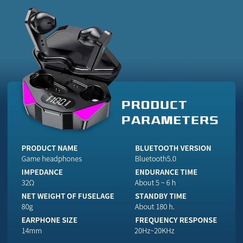 Terbaru CODHieen TWS Gaming Earbuds Wireless Headphone 5.3 Earphone Noise Cancelling Low Latency - T