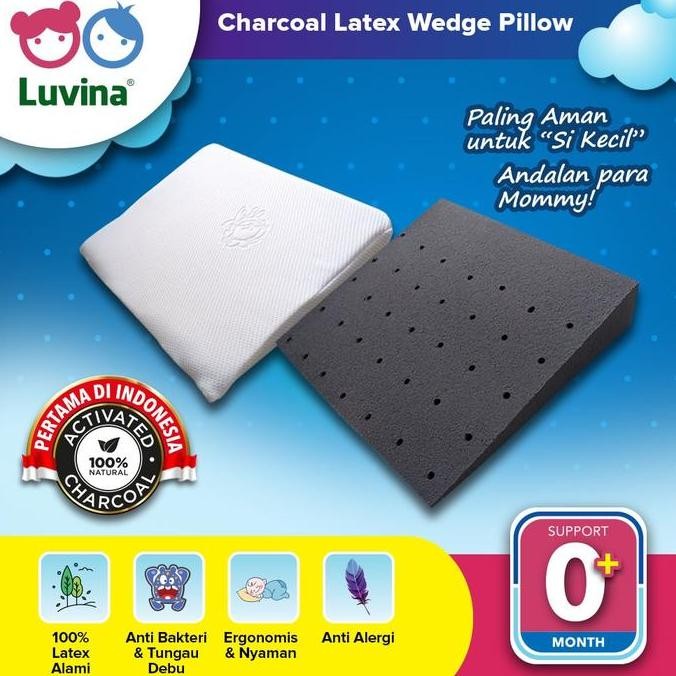 Luvina Charcoal Latex Baby Wedges Pillow / Bantal Santai Baby Latex