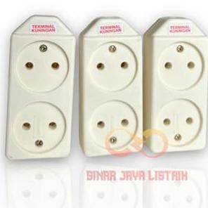 Cartenz Terminal Gepeng Kuningan Lubang 2 Stopkontak Pipih Sni Original