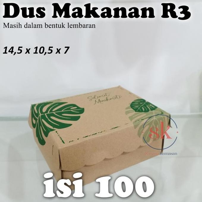 Box Snack Dus Jajan Roti Kue Makanan Motif R3 Uk 14,5X10,5X7 (Isi 100)