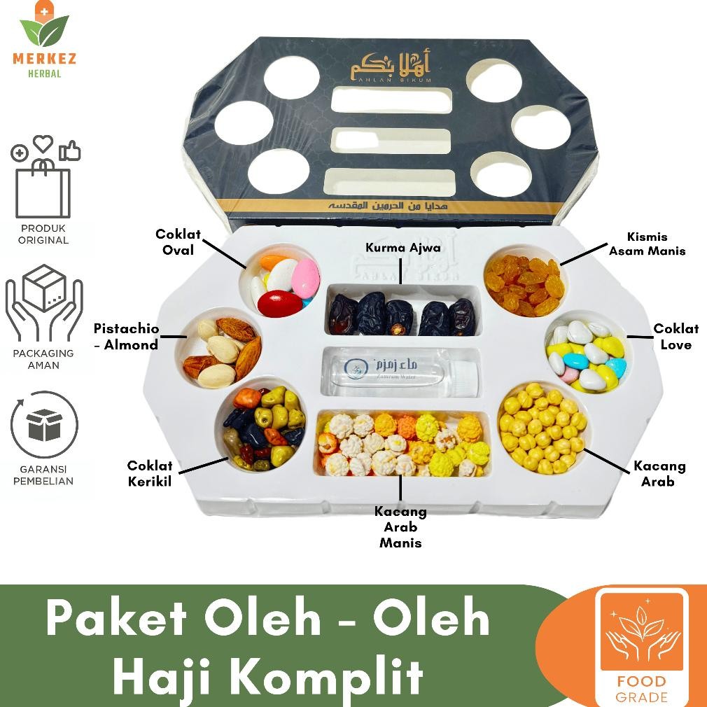 

Paket Oleh Oleh Haji Dan Umroh Premium Lengkap Grosir | Isi Air Zam Zam Coklat Kerikil Kacang Arab