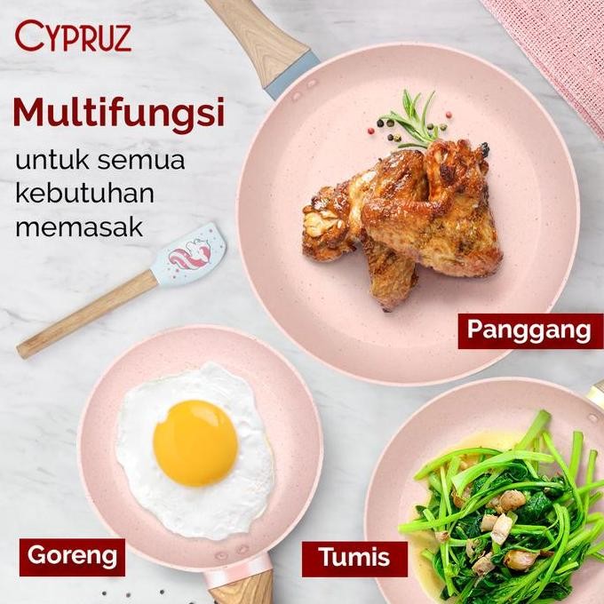 Cypruz Color Marble Fry Pan / Wajan Penggorengan Anti Lengket