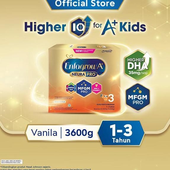 

Enfagrow A+ 3 Susu Formula Anak 1 - 3 Tahun Vanila 3600 gr vs