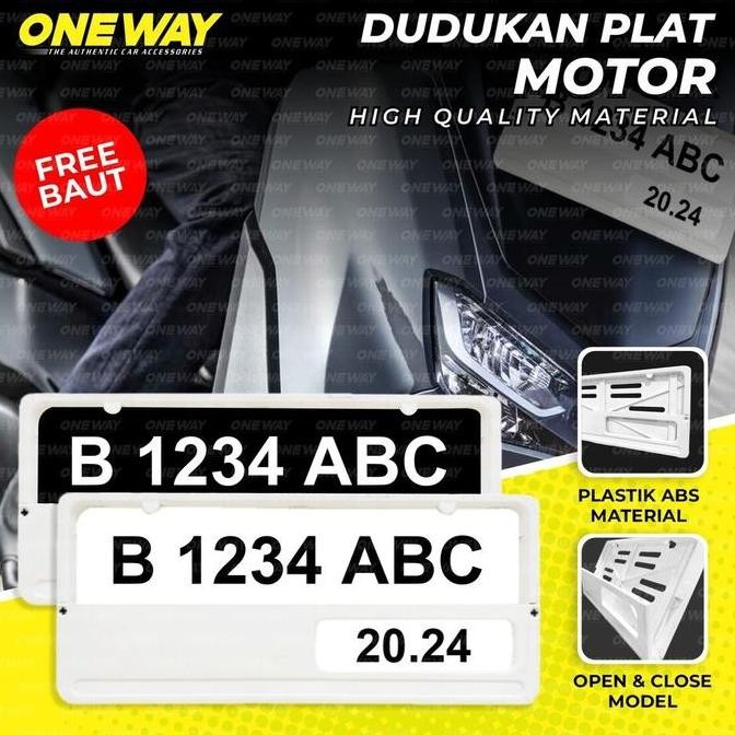 Dudukan Tempat Plat Nomor Frame Cover Plat Putih Sepeda Motor Honda Beat Vario 150 Asli