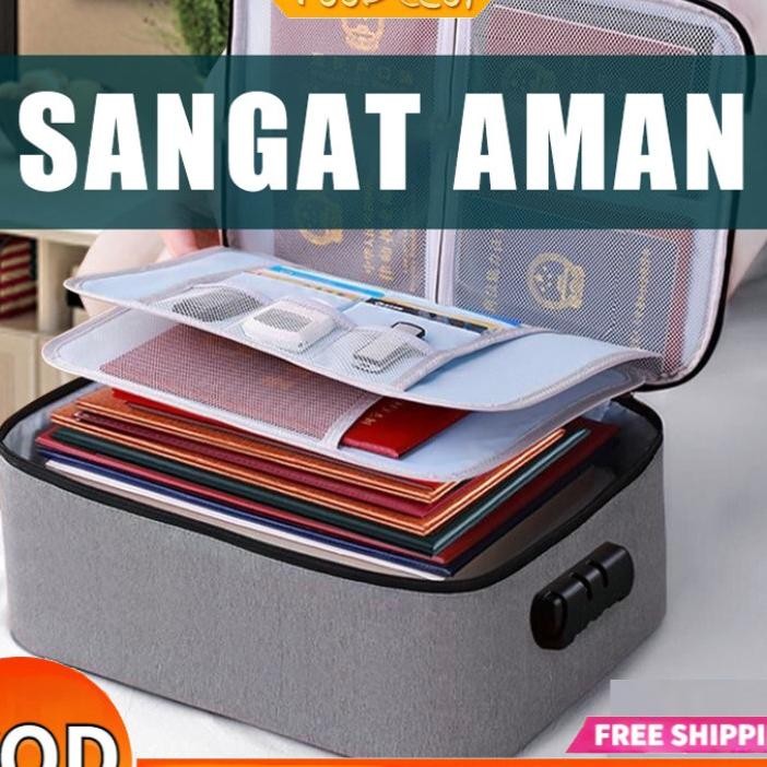 

Tas Dokumen Kotak Penyimpanan Arsip Koper Tas Travel Paspor Gadget Organizer Double Zipper Lo Wateroof