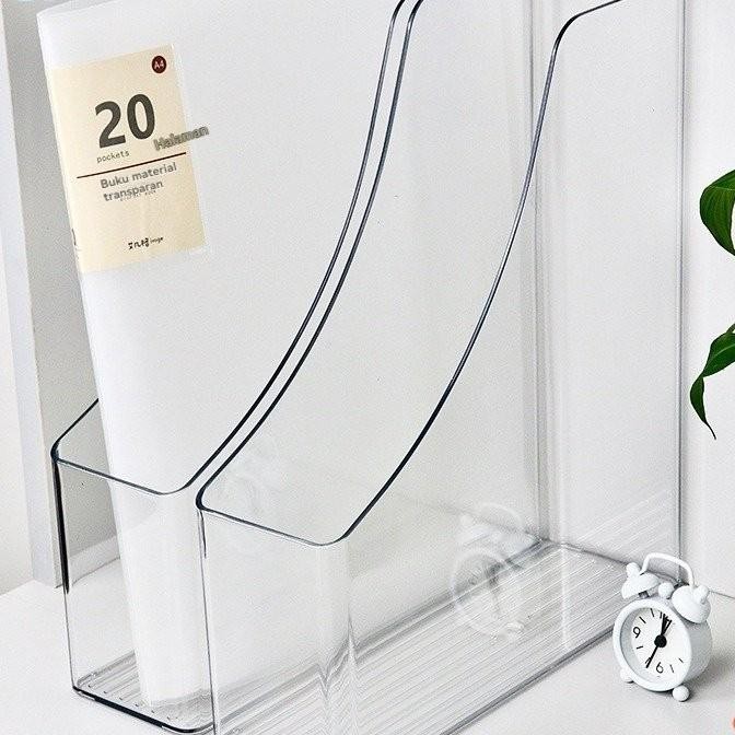 

Desktop Storage Tempat Buku Meja Organizer Box File Meja Kantor Megazine File Tray Bindex Transparan