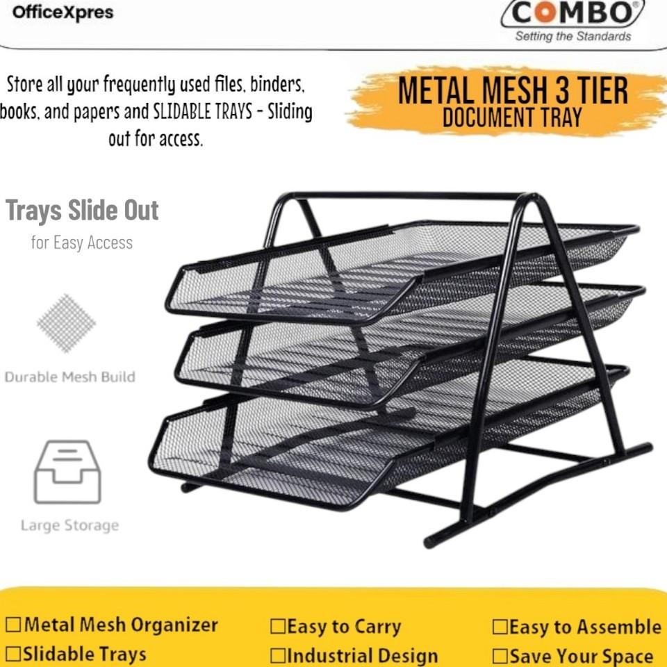 Rak Besi 3 Susun File Document Tray 3 Layer Document Tray Besi Rak File Dokumen