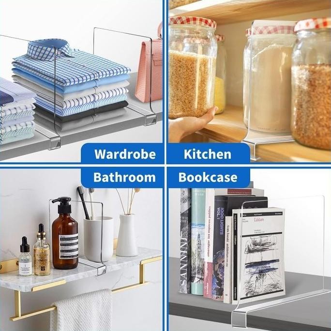 Sekat Rak Lemari Akrilik Sekat Lemari Pakaian Sekat Lemari Buku