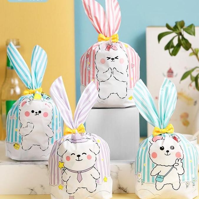 

bunny ear plastic goodie bag 13x23cm / kantong bungkus cookies permen