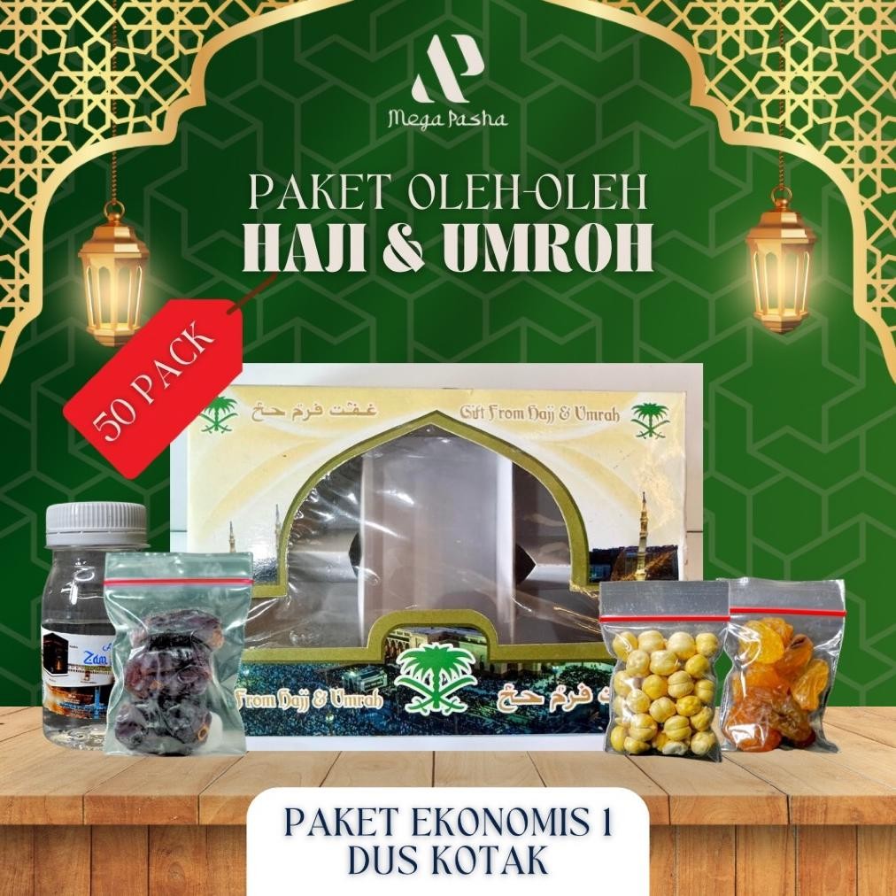 

Paket Ekonomis 50 Pack (Dus Kotak) | Paket Oleh - Oleh Haji Dan Umroh | Megapasha Store