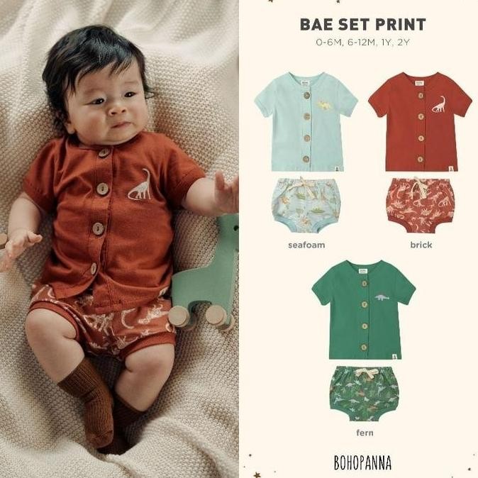 Bohopanna - Bae Set Print Bohopanna - Setelan Baju Bayi - Baju Anak Unisex Perempuan