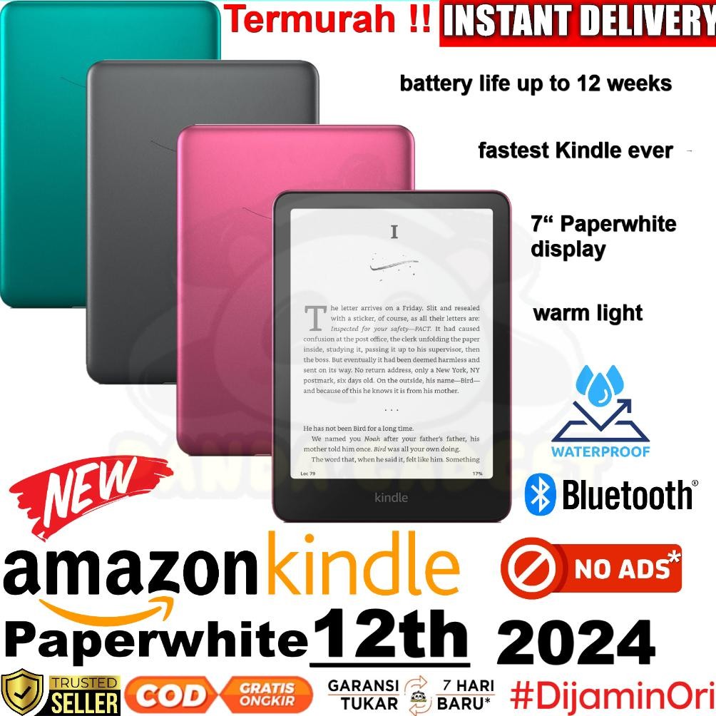 Terlaris New Kindle Paperwhite 2024 Gen 12 By Amazon 16Gb / 32Gb Signature Edition E-Book Reader Pdf