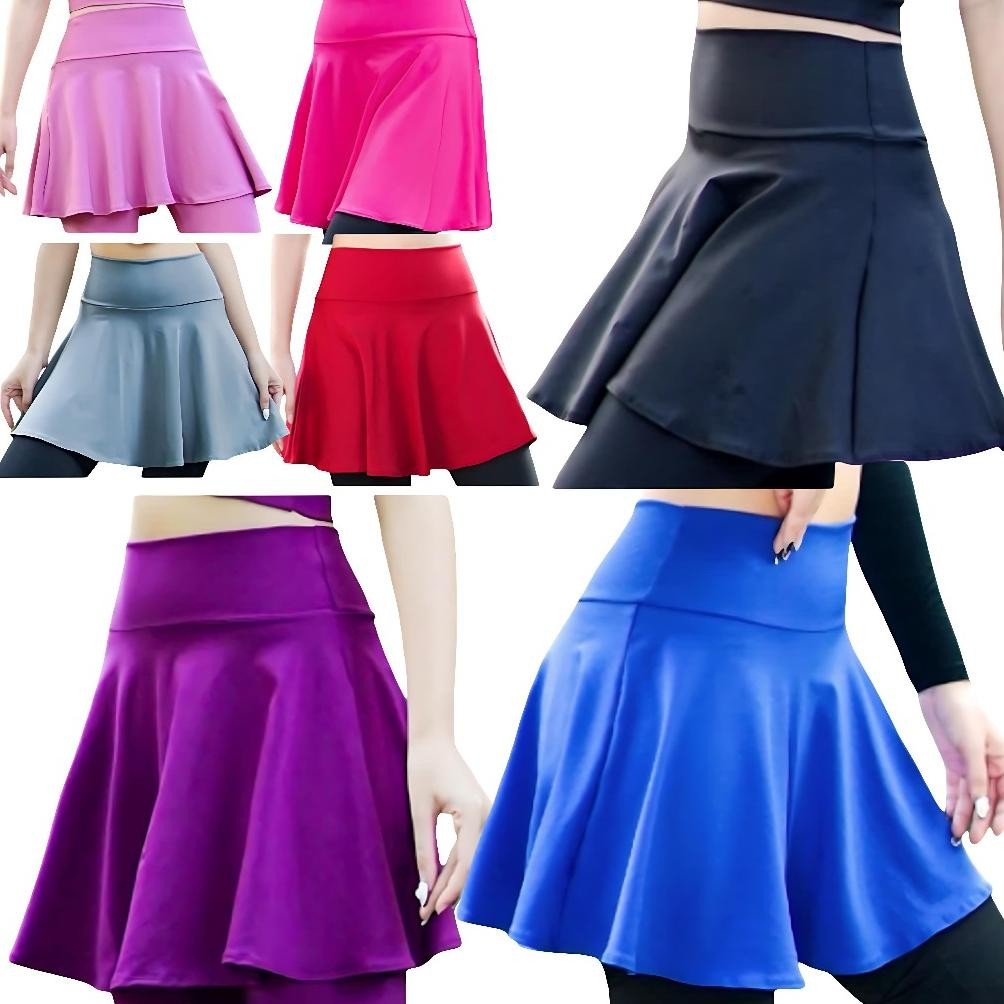 DF211>> RS-rok olahraga wanita rok senam wanita luaran celana rok tennis pakaian olahraga Booty Cove