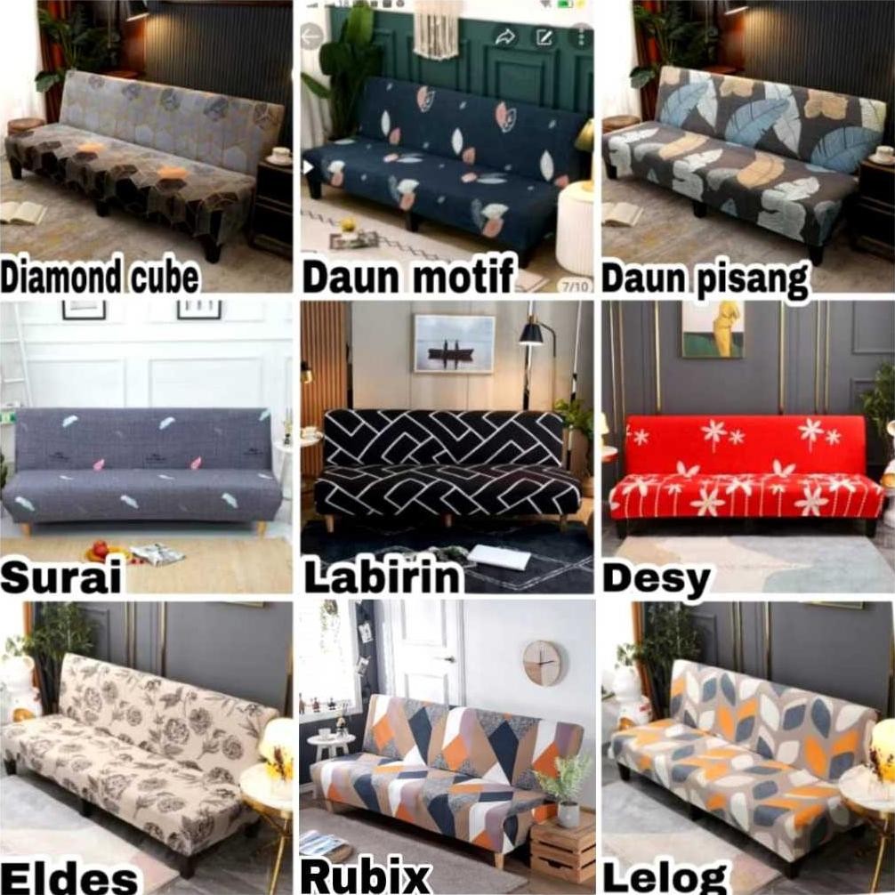 (PROMO SPESIAL) Cover sofa bed INFORMA elastic-Sarung PENUTUP sofa bed STRECTH motif