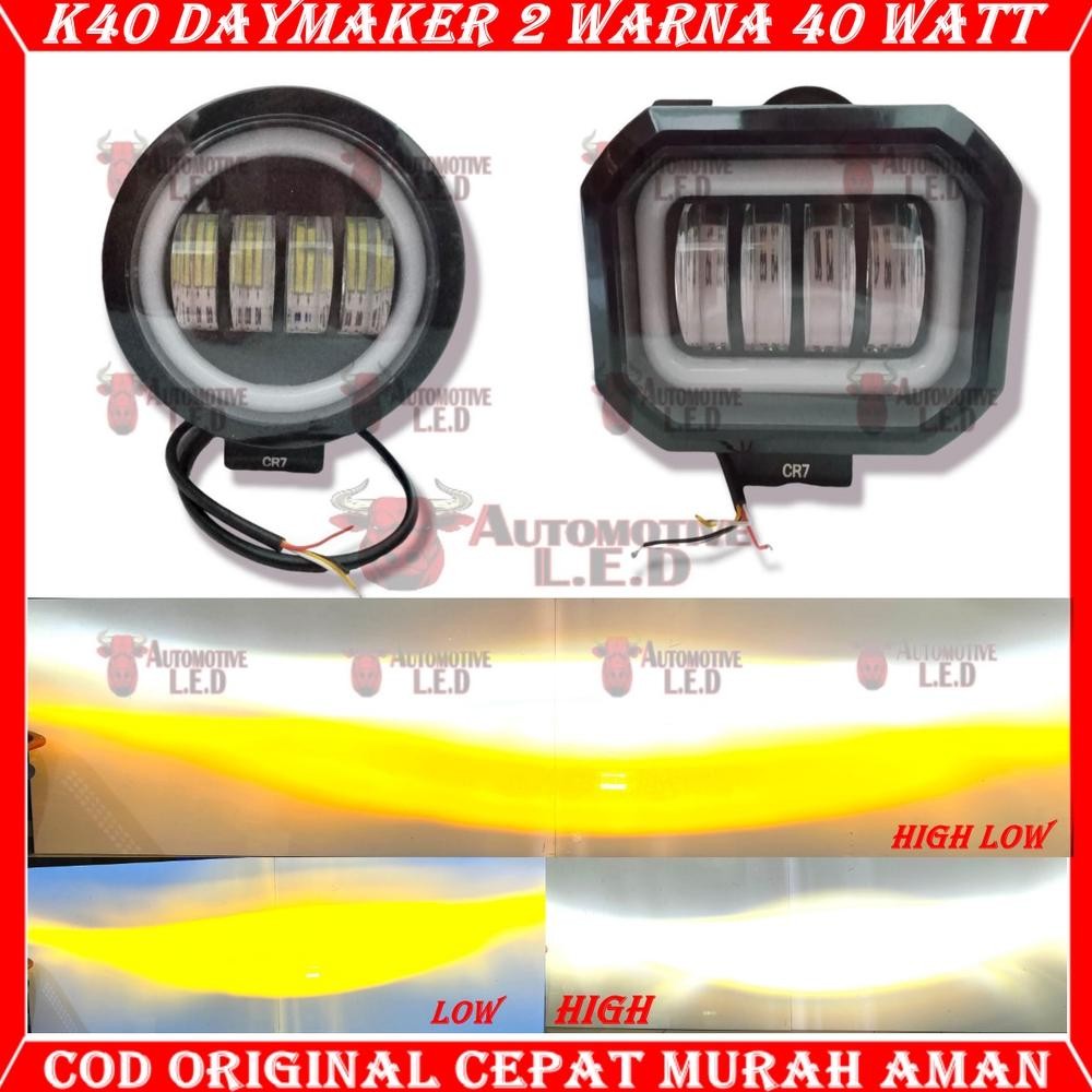DB16 >> ORIGINAL LAMPU TEMBAK K40 4 MATA 2 WARNA  40 WATT BULAT K40 KOTAK LED LAMPU 4 MATA 2 WARNA| 