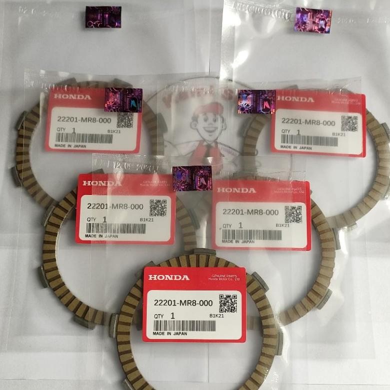 DV30 }} 22201-MR8-000 Kampas Kopling Disk Clutch Friction Megapro Monoshock Verza CRF 150 L original