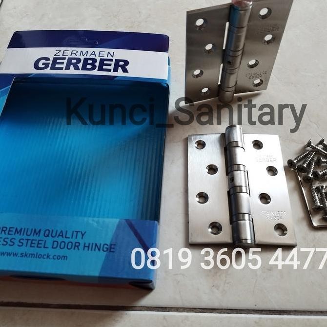 Engsel 4 Inch Bahan Stainless Tebal / Engsel Pintu Gerber