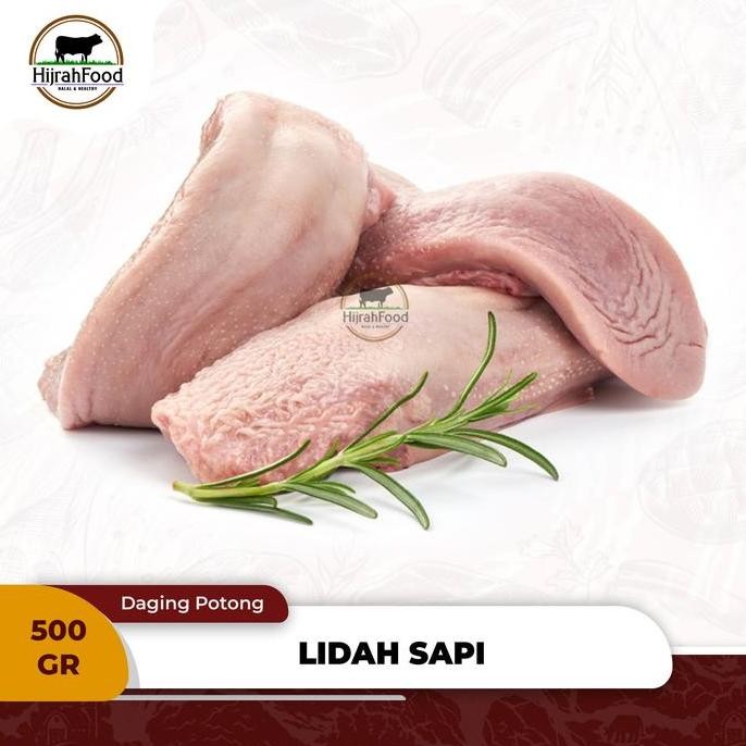 

Hijrahfood Daging Lidah Sapi Utuh | Beef Tongue Tip Import Aus - 500 Gram Pasti Ori