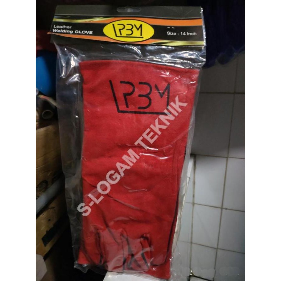 Siap Kirim Sarung Tangan Kulit Las 14 Inch Rbm Welding Glove Merah - Sarung Tangan Las Kulit