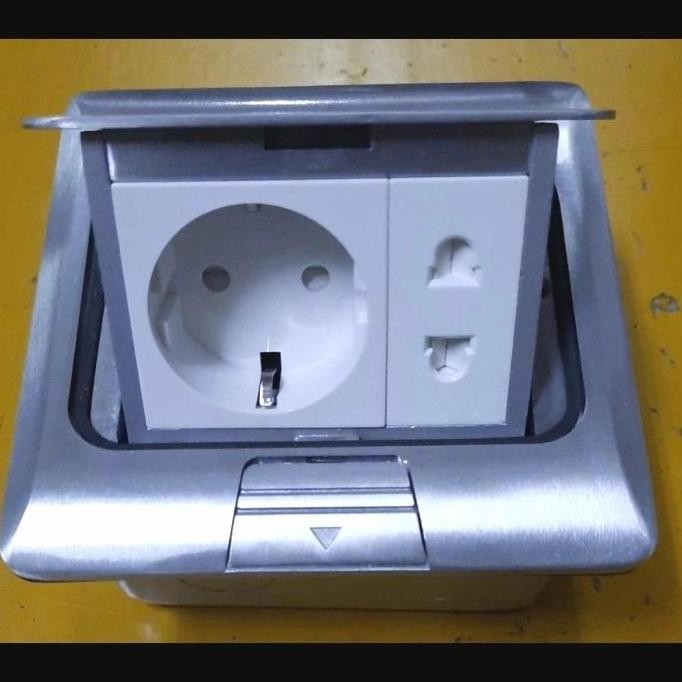 Ready Stop Kontak Lantai Stop Kontak + Unv D25453 Silver - Broco