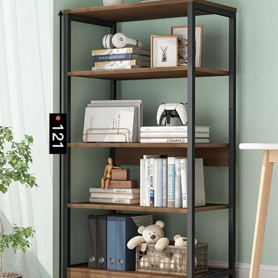 Rak Buku Industrial Meja Konsul Besi Kayu Minimalis Lemari Dapur Susun