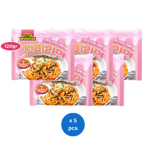 

Wonhae Fried Rose Ramyun 120gr x 5 pcs
