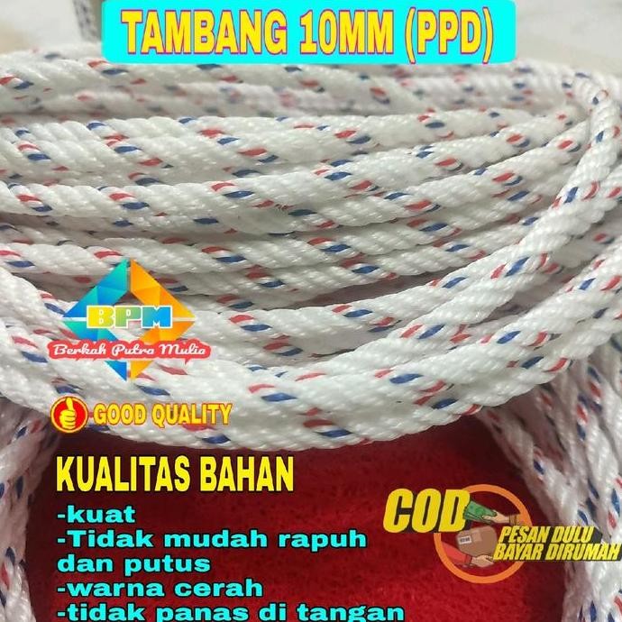 

Tali Tambang Ppd 10 Mm 25 Meter/Tali Pengikat Barang Truck,Pick Up,Losbak/Tali Tambang Eceran Co