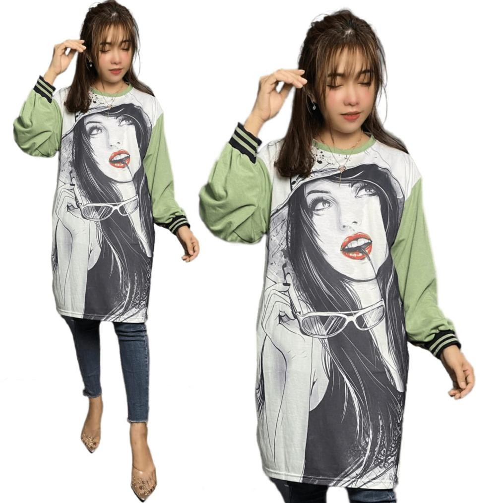 SRC HAPPYGIRL TUNIK MIDI OVERSIZE WANITA LD 120 Viral Kekinian Terbaru 2025 NL-39